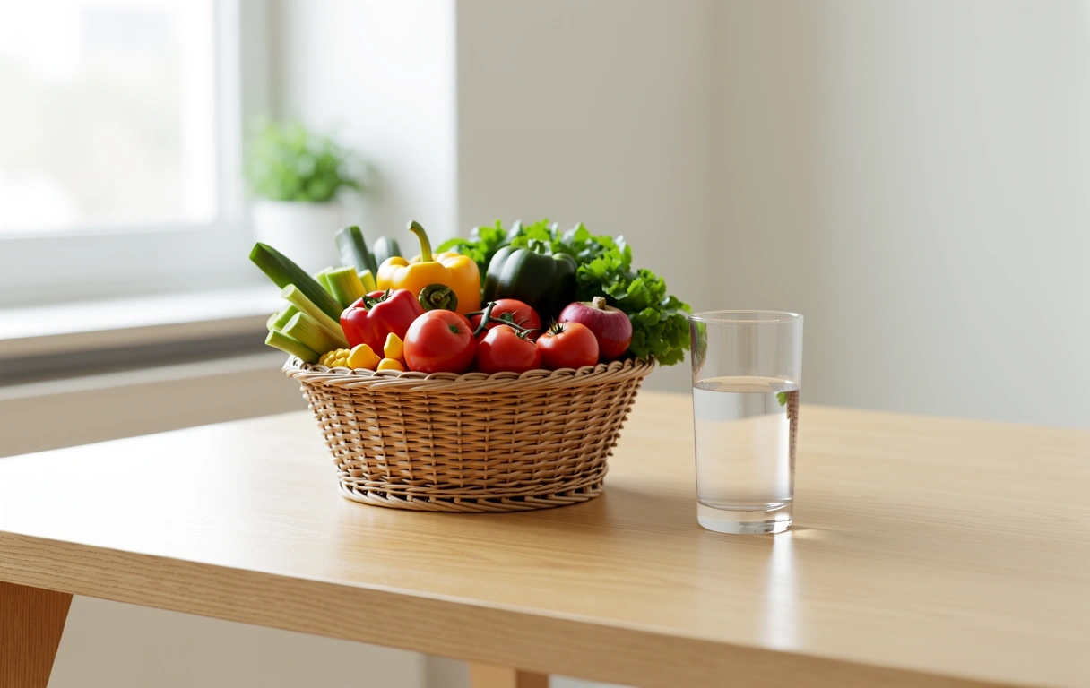 Vegetales frescos en consulta de nutrición